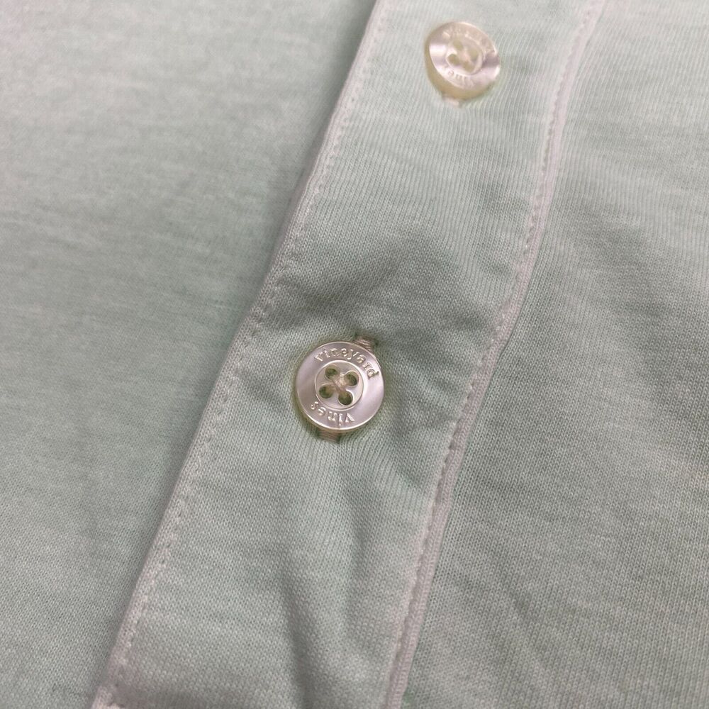 Vineyard Vines Mens Medium Polo Shirt Green Short Sleeve Chest Pocket Whale Logo - Picture 4 of 12
